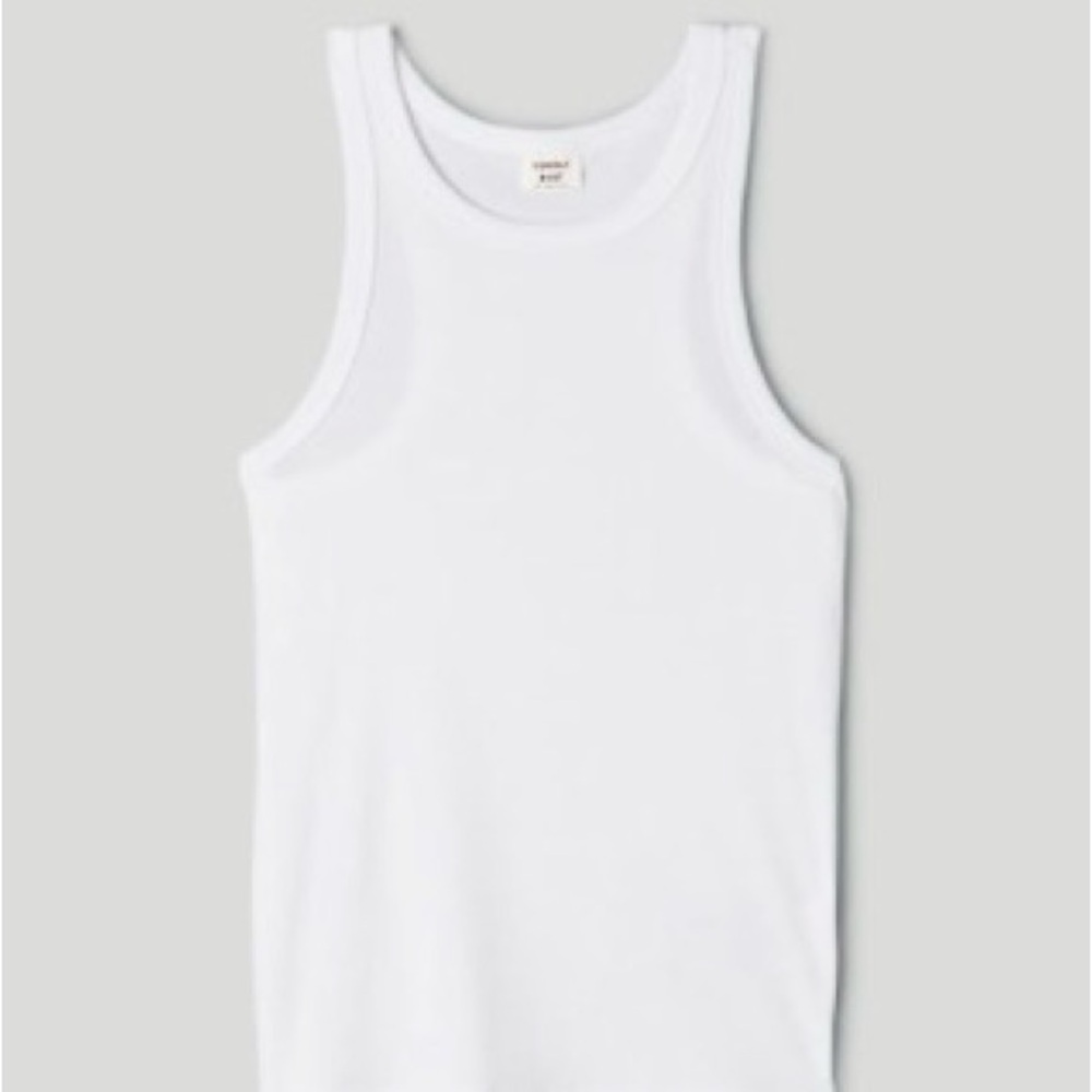 White Ribbed Tank Top